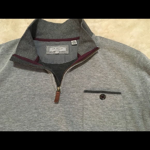 A Ted Baker London 1/4 Zip Pullover, Size 6/Large - Picture 3 of 6